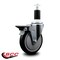 Service Caster 5'' Black Poly Swivel 1-3/8'' Expanding Stem Caster with Brake SCC-EX20S514-PPUB-BLK-PLB-138 - alternate 2